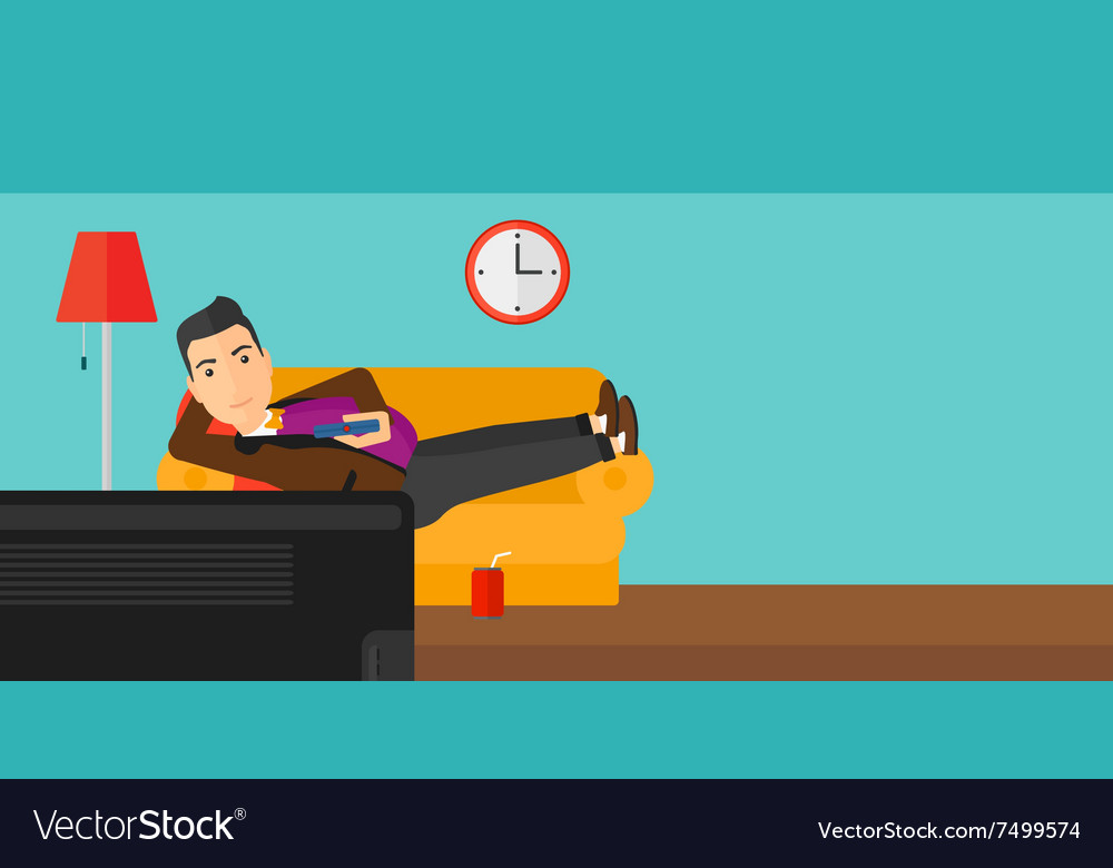 Man lying on sofa