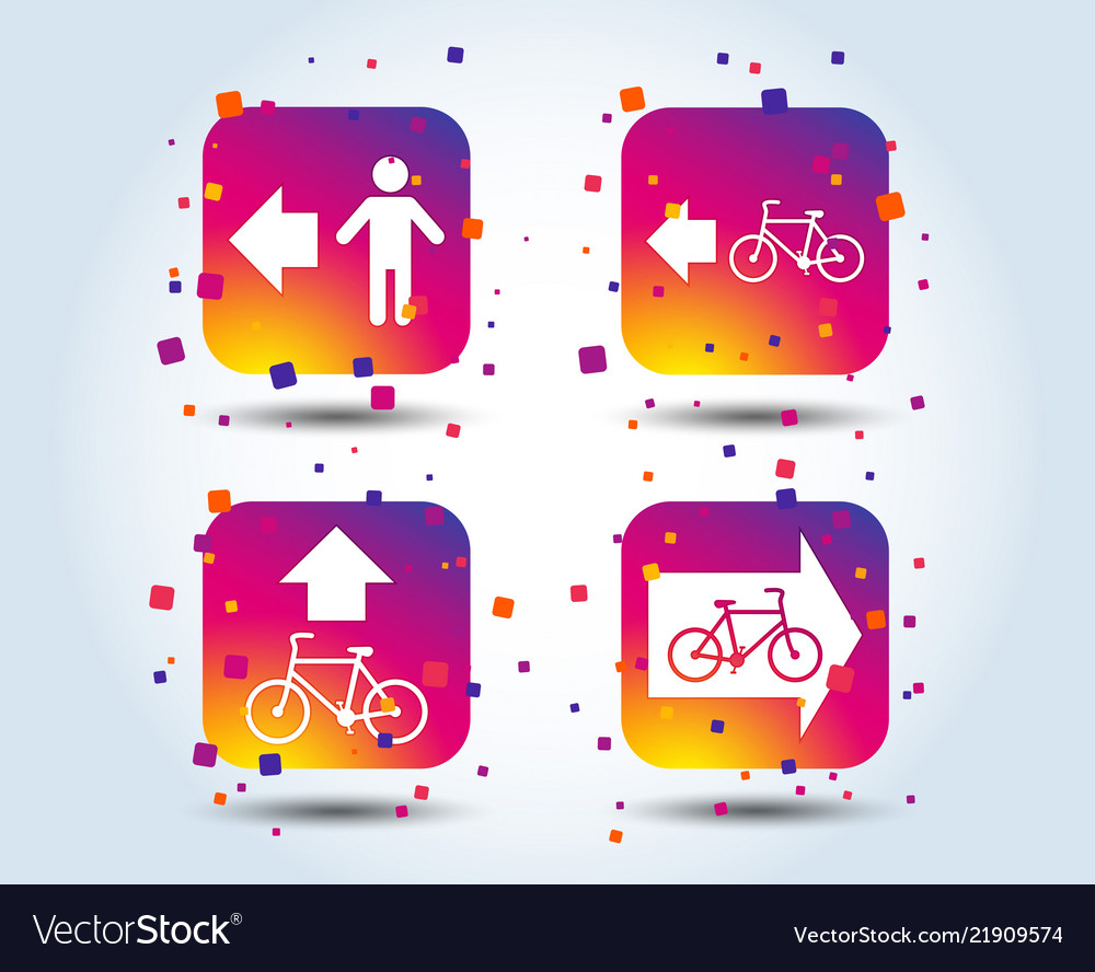 Pedestrian road icon bicycle path trail sign