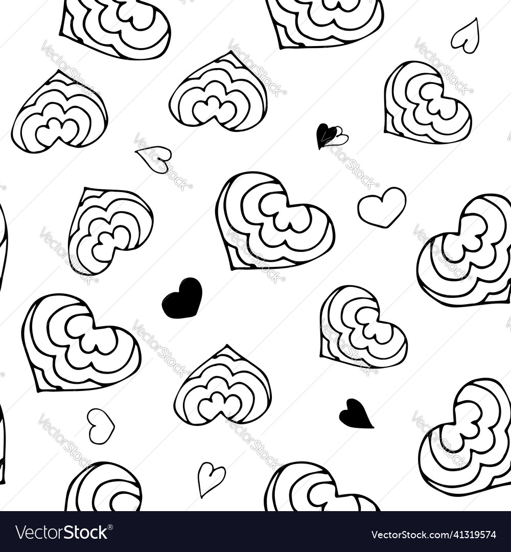 Seamless pattern with hearts