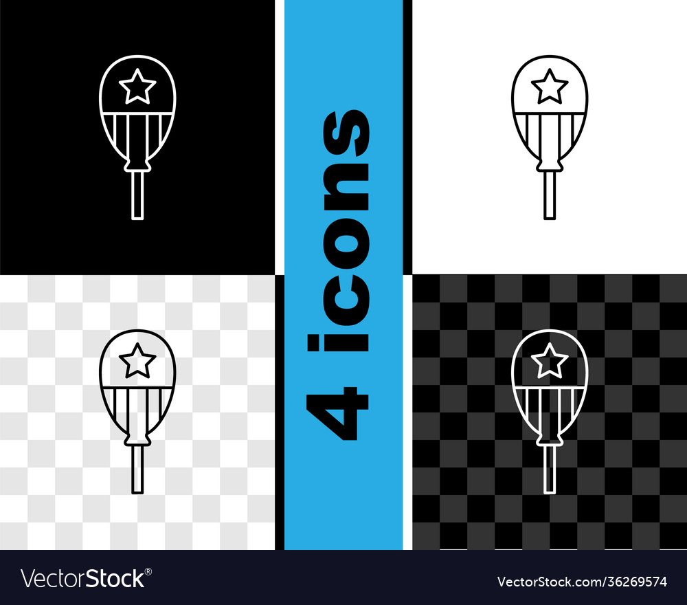 Set line balloons with ribbon icon isolated