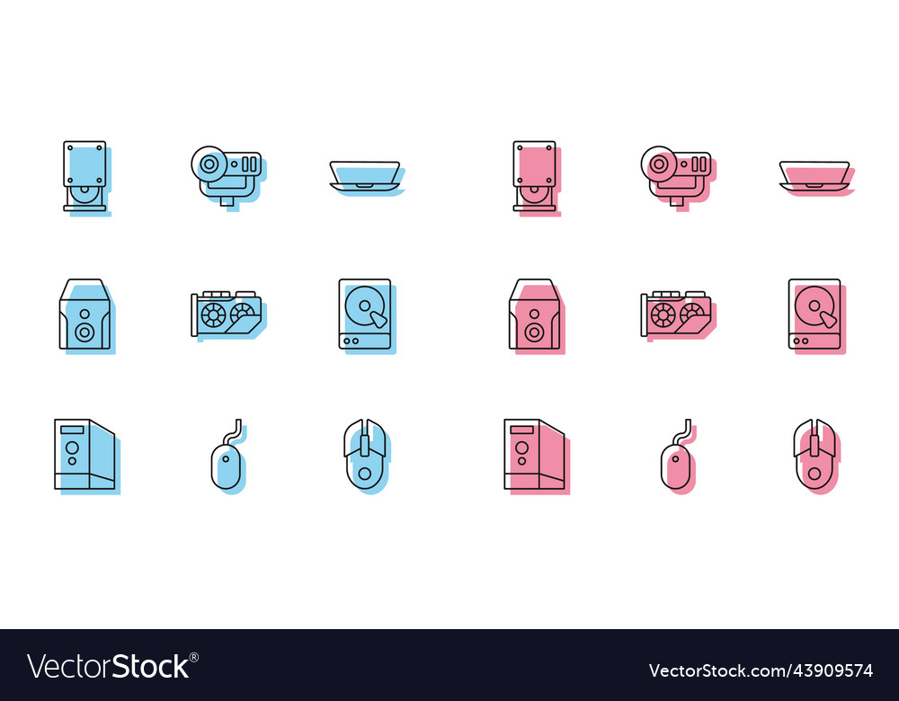 Set line case of computer mouse optical Vector Image Set line case of computer mouse optical