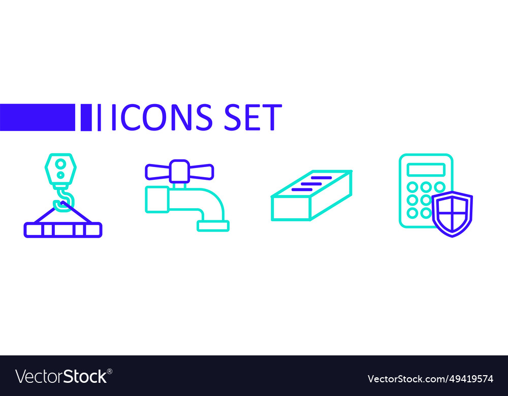 Set line security keypad access panel brick water vector image Set line security keypad access panel brick water