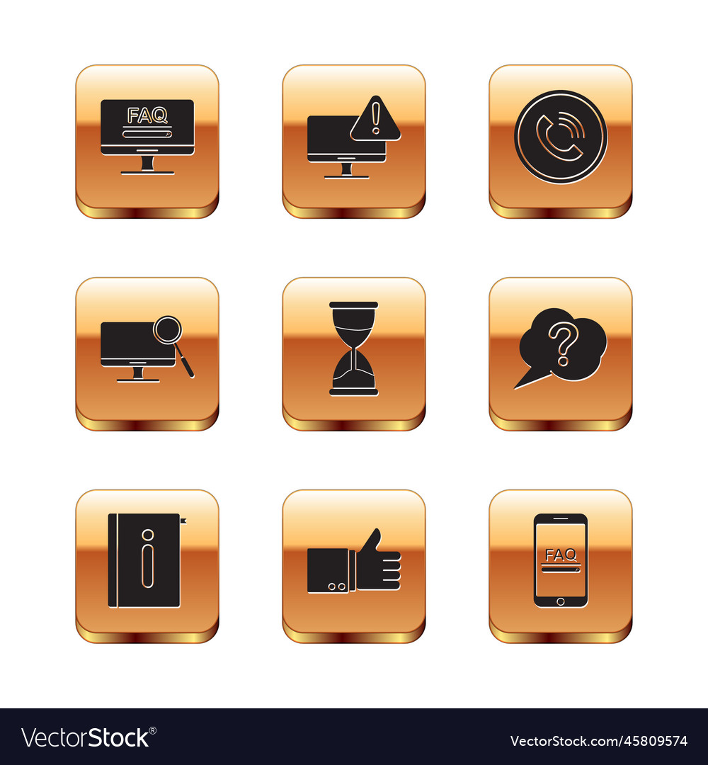 Set monitor with faq information user manual vector image Set monitor with faq information user manual