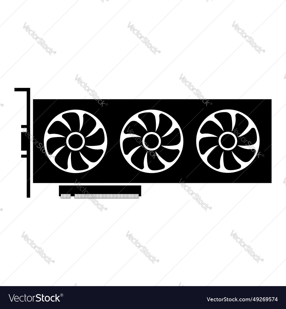 Simple of graphics card gpu personal computer vector image Simple of graphics card gpu personal computer