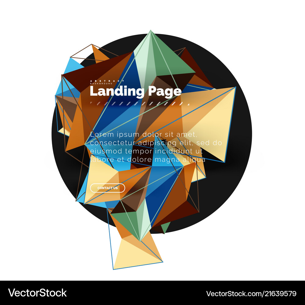 3d triangle abstract background polygonal Vector Image