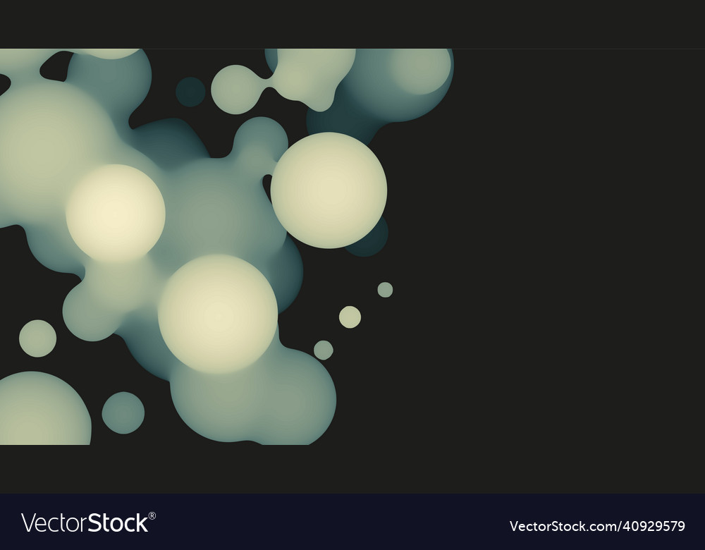 Abstract 3d fluid metaball shape with light green
