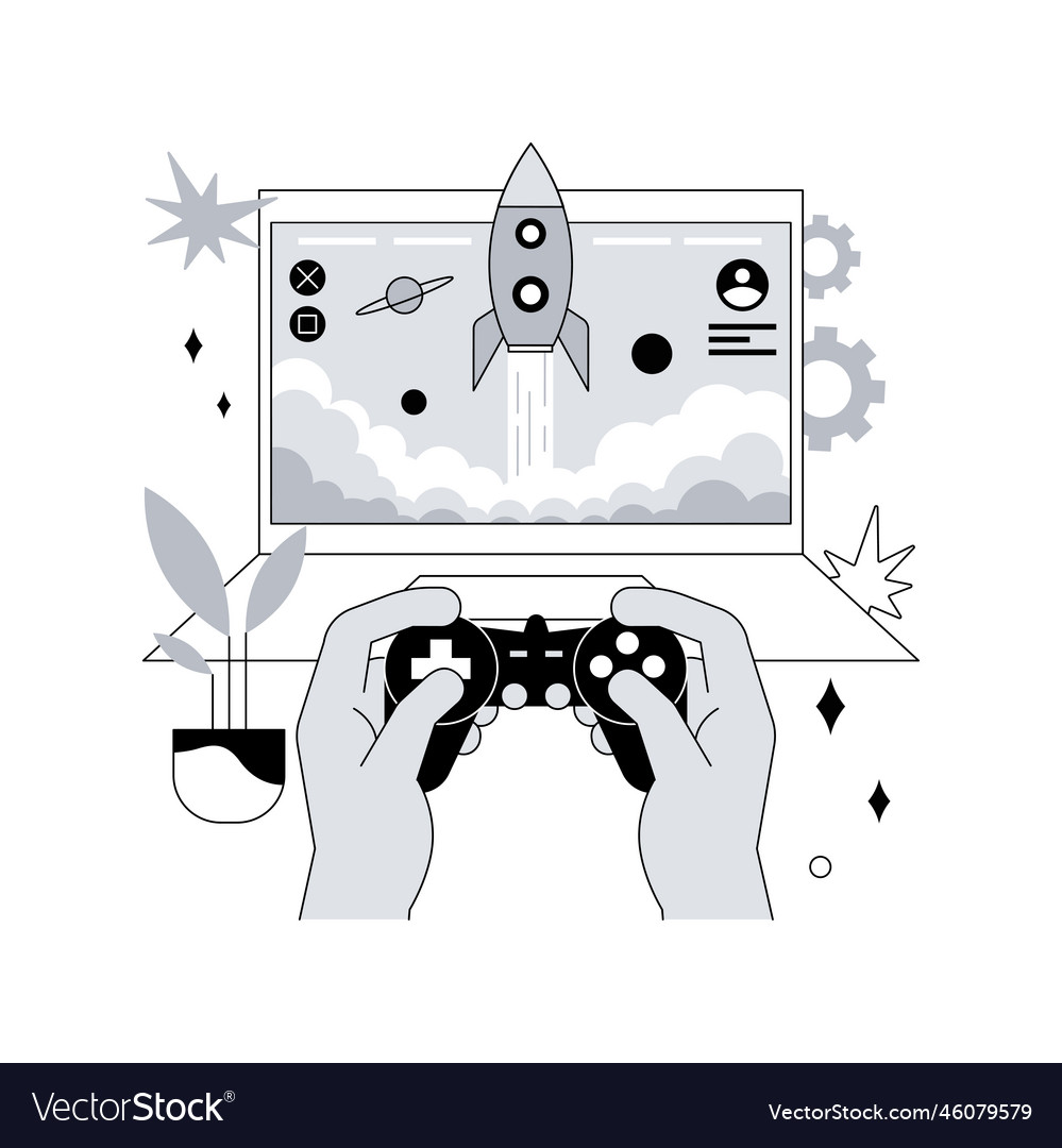 Action game abstract concept vector image Action game abstract concept