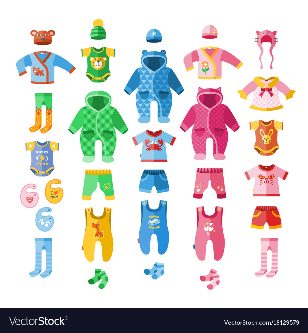 Baby infant clothes textile Royalty Free Vector Image