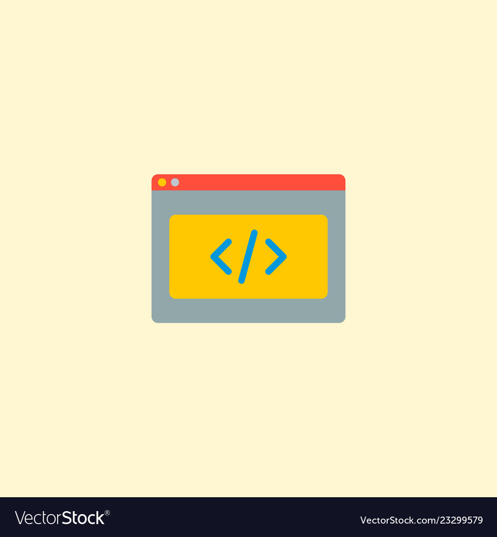 Coding icon flat element vector image Coding icon flat element