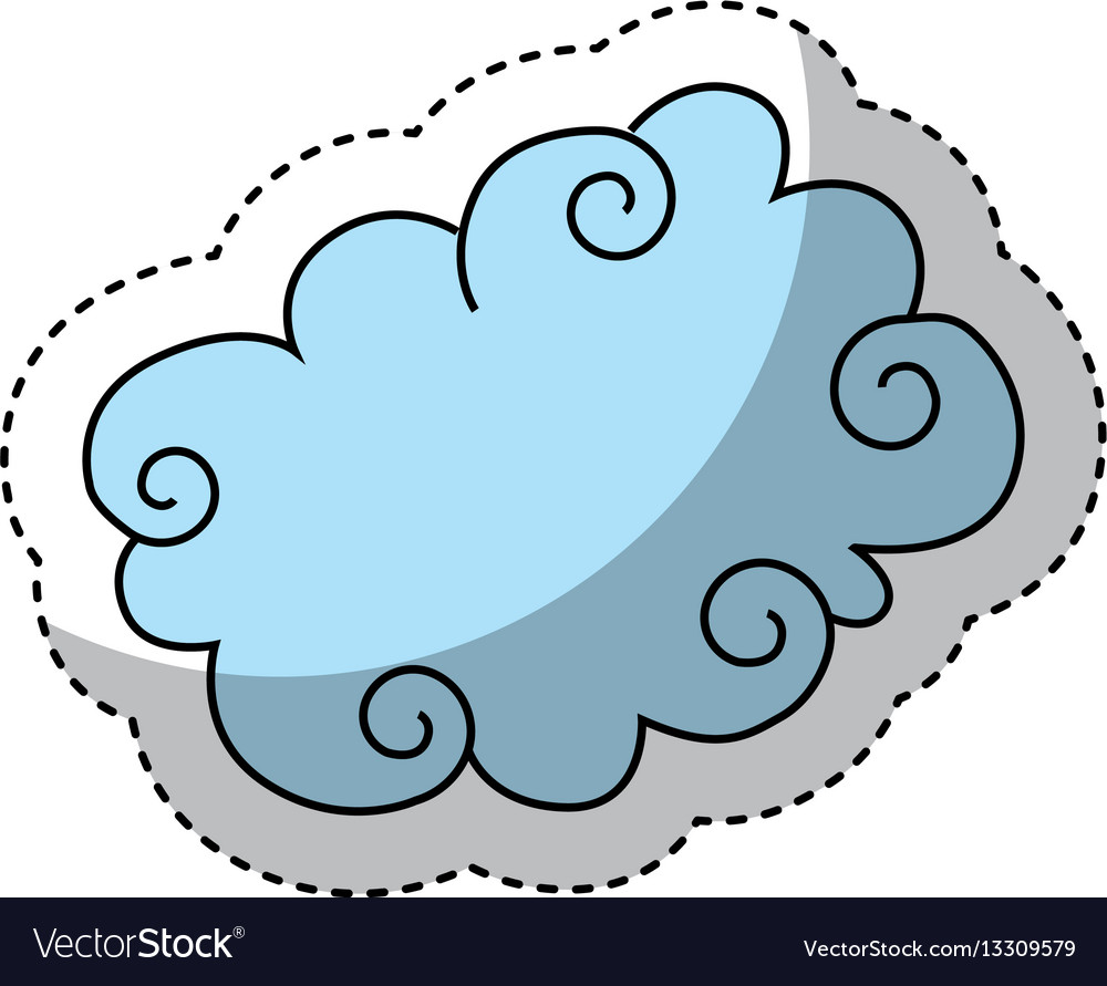 Cute cloud drawing icon Royalty Free Vector Image