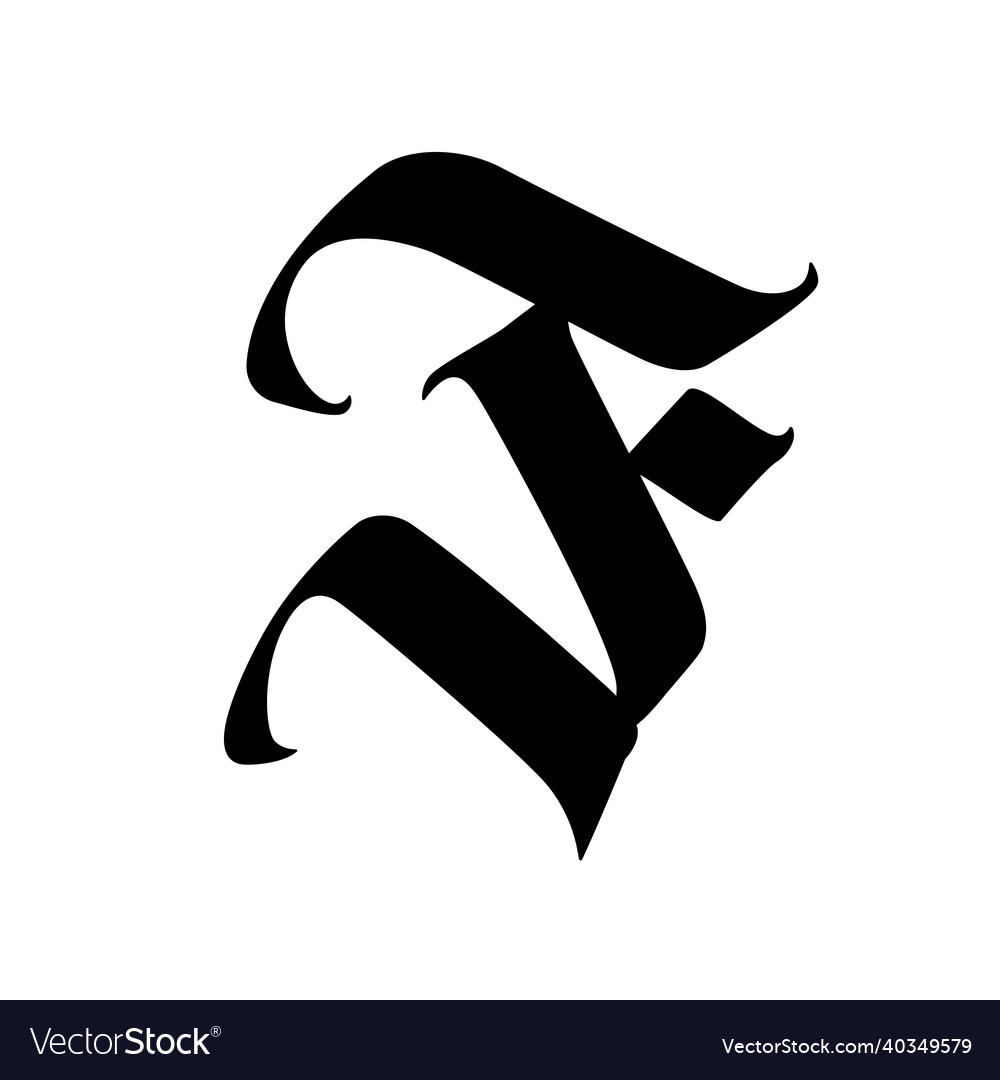 Gothic Letter F - Antique Style