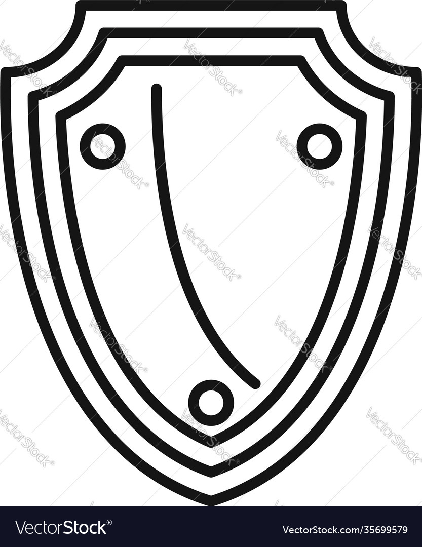 Home security shield icon outline style Royalty Free Vector