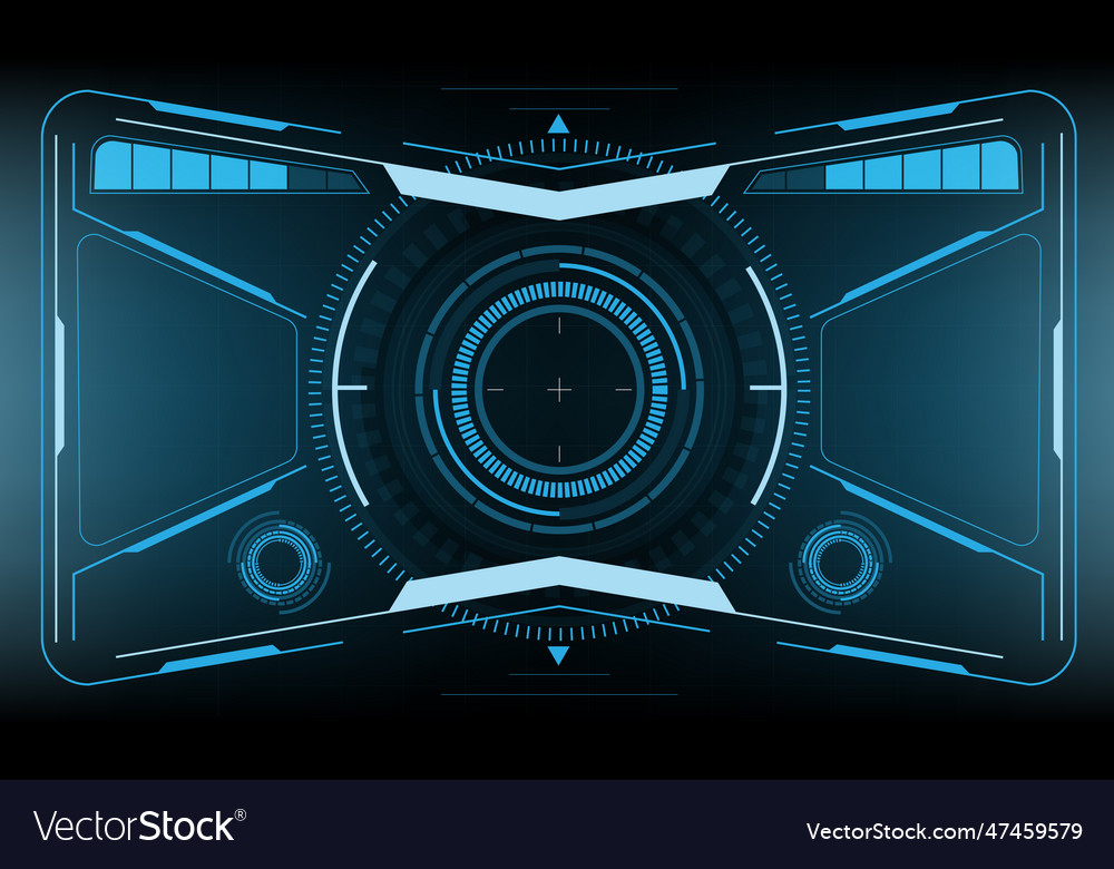 Hud sci-fi interface screen view design virtual vector image Hud sci-fi interface screen view design virtual