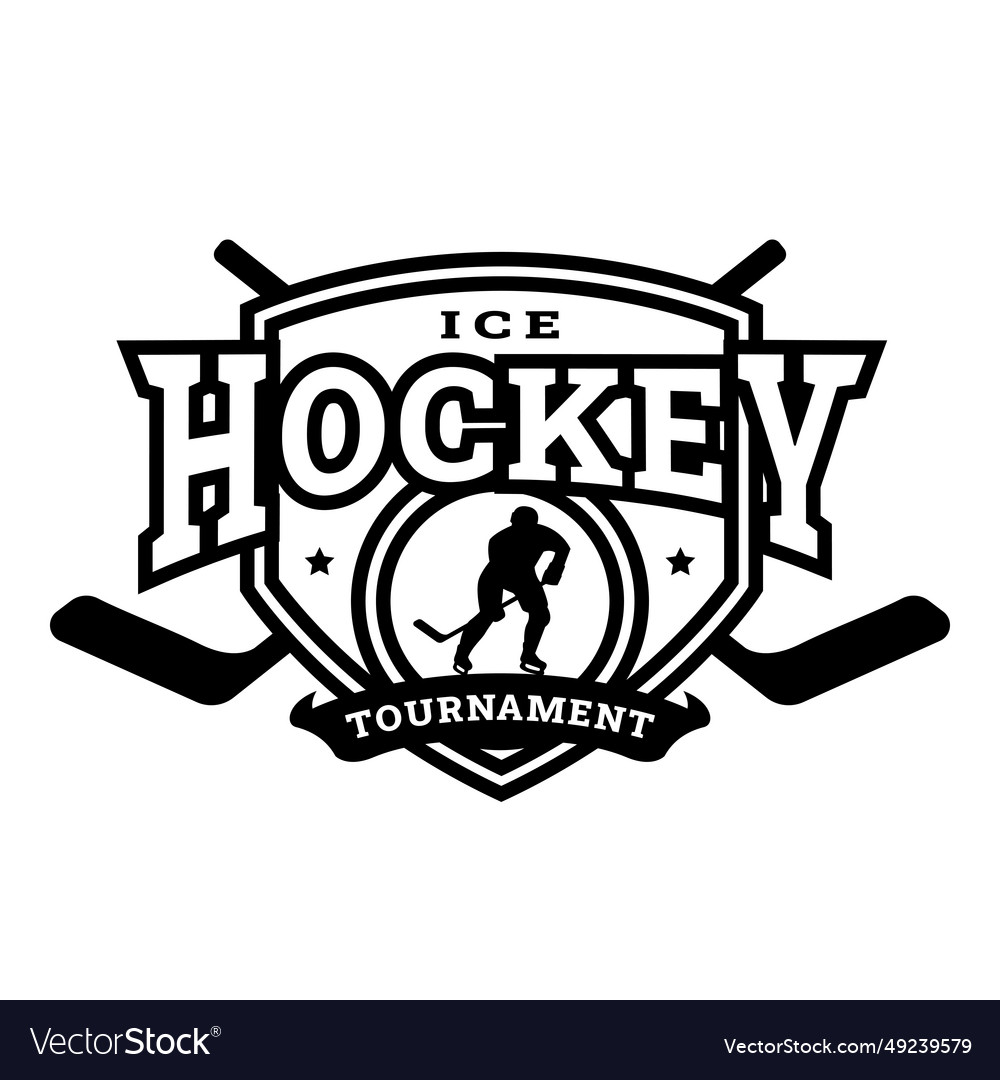 Ice hockey tournament logo emblem Royalty Free Vector Image