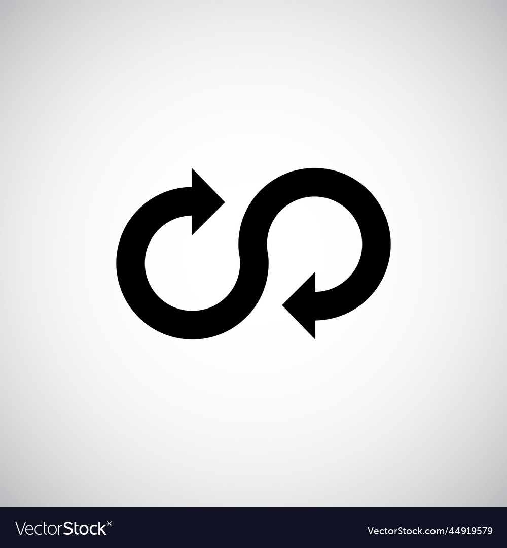 Infinity arrow symbol Royalty Free Vector Image