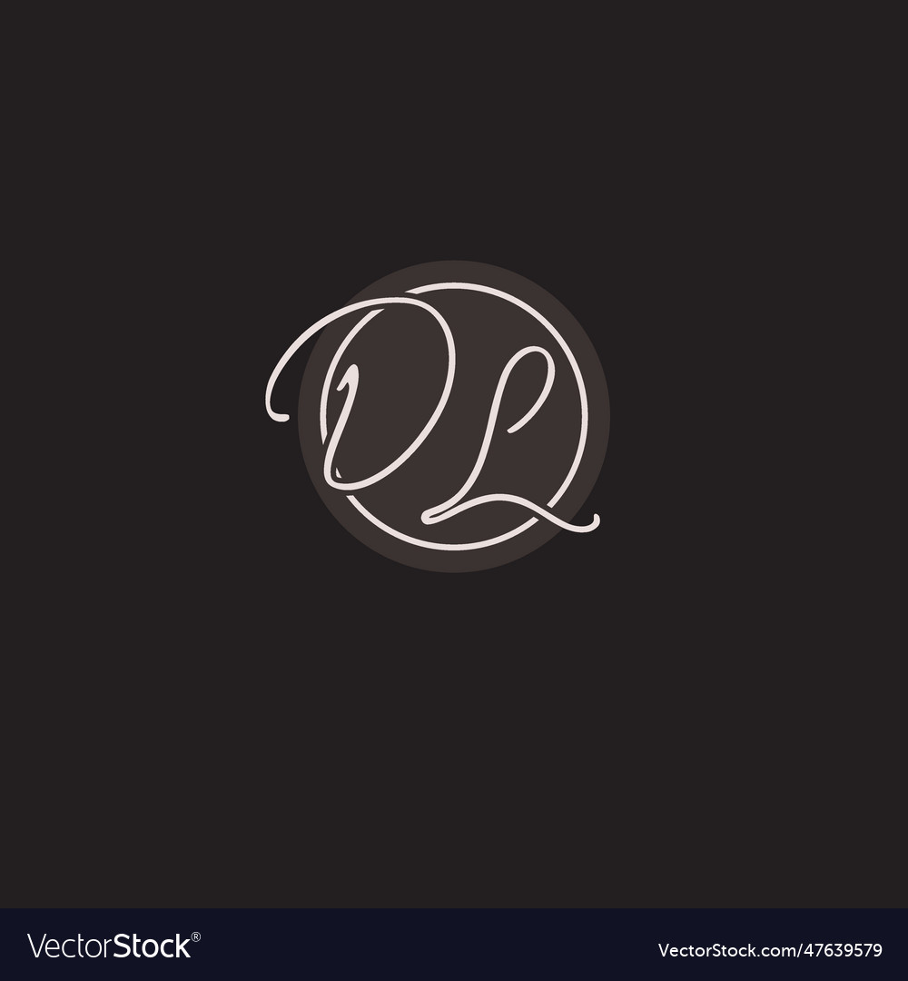 Initials dl logo monogram with simple circle line