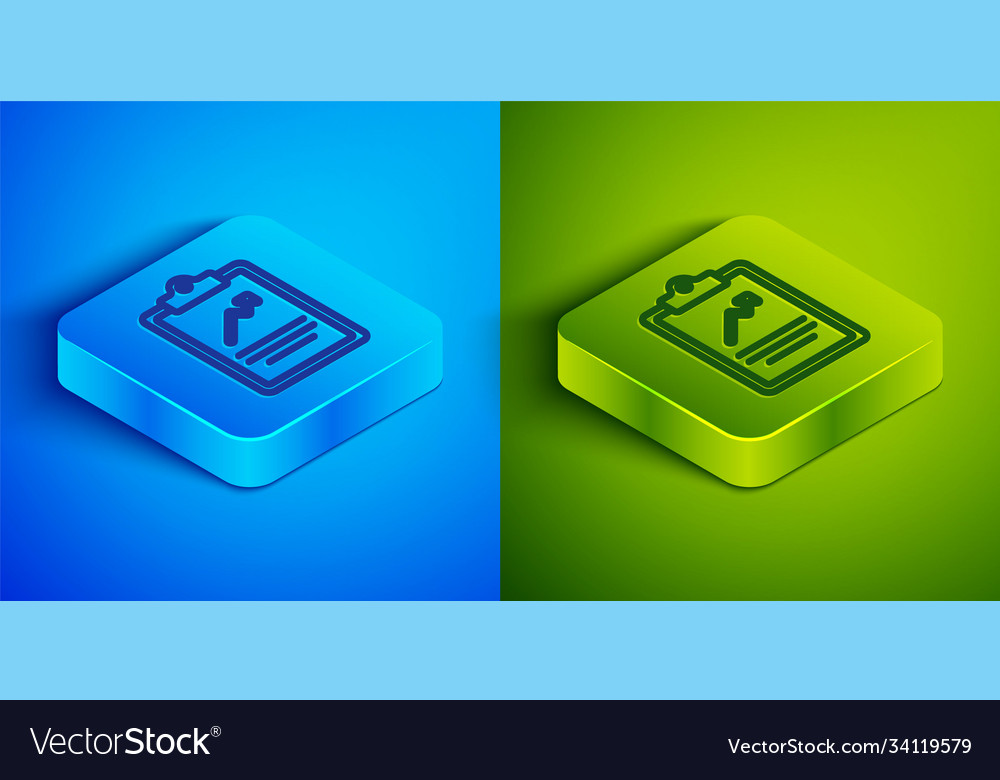 Isometric line clipboard with graph chart icon vector image Isometric line clipboard with graph chart icon