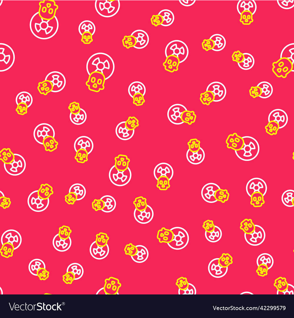 Line radioactive icon isolated seamless pattern