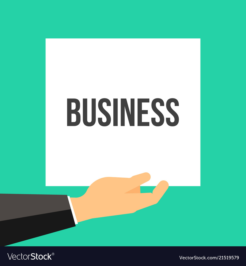 Man showing paper business text
