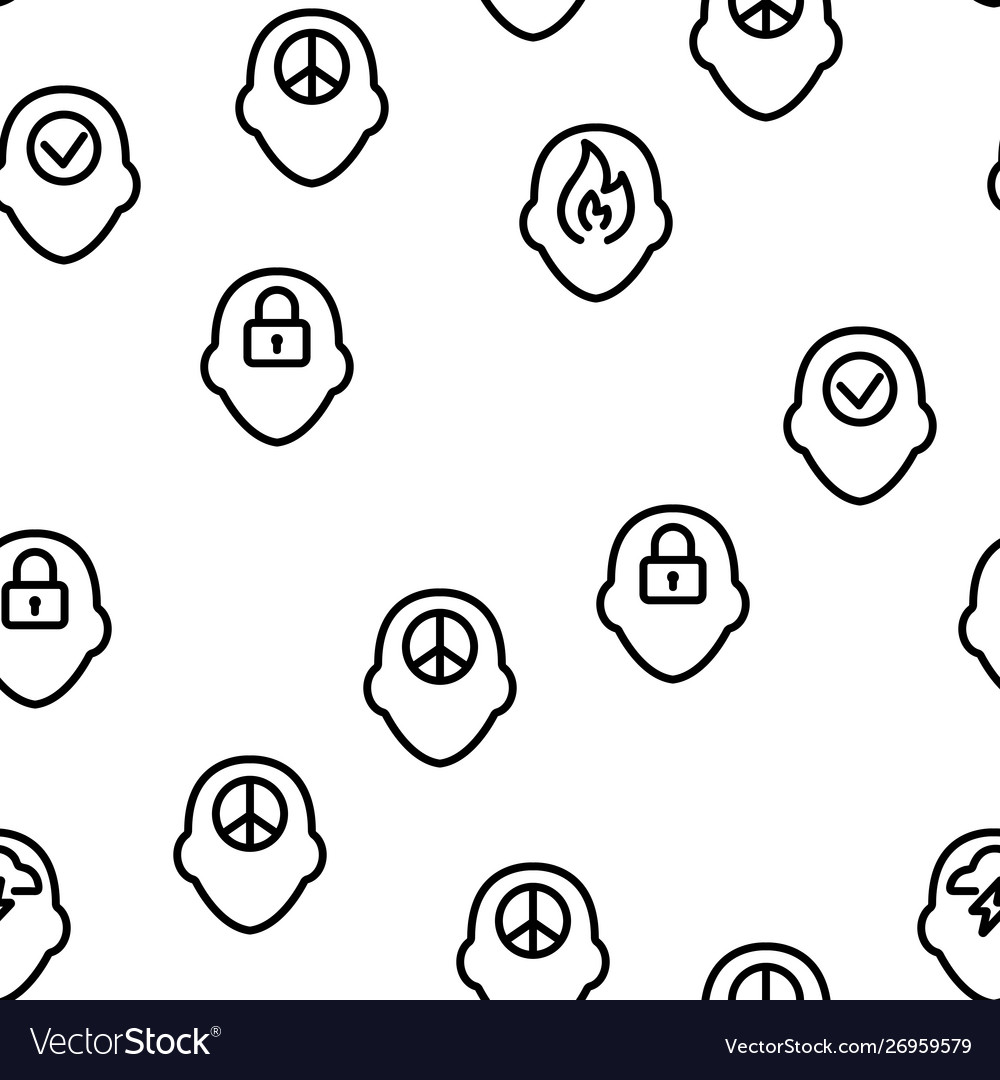 Mind elements seamless pattern vector image Mind elements seamless pattern