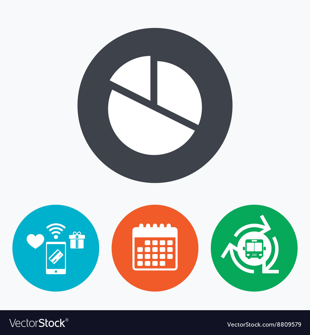 Pie chart graph sign icon diagram button
