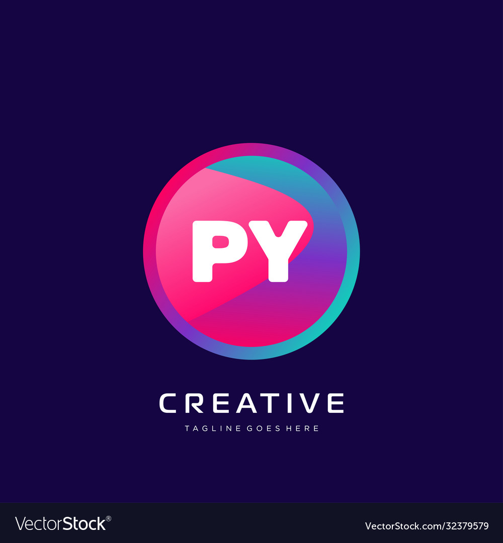 Py initial logo with colorful template Vector Image Py initial logo with colorful template