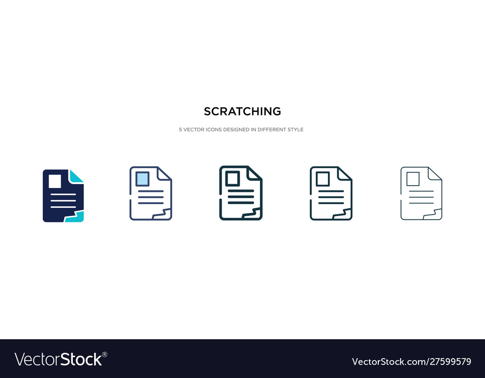 Scratching icon in different style two colored