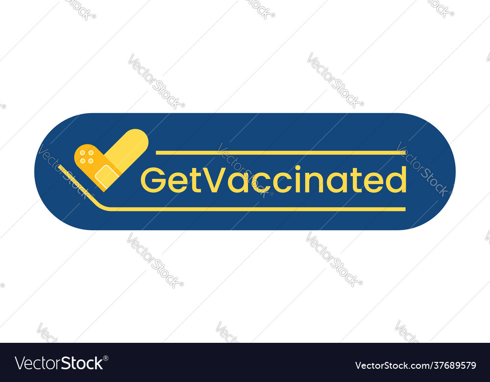 Vaccine campaign stickers with medical plaster