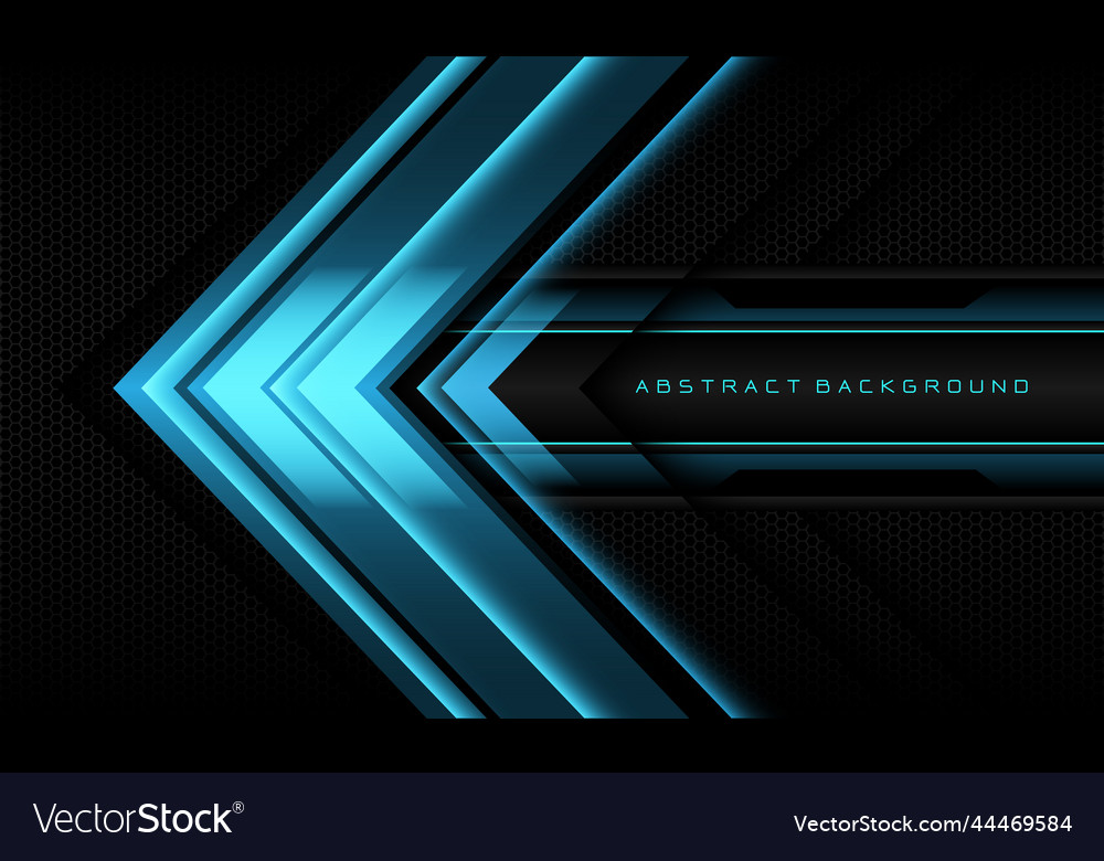 Abstract blue arrow black cyber geometric line