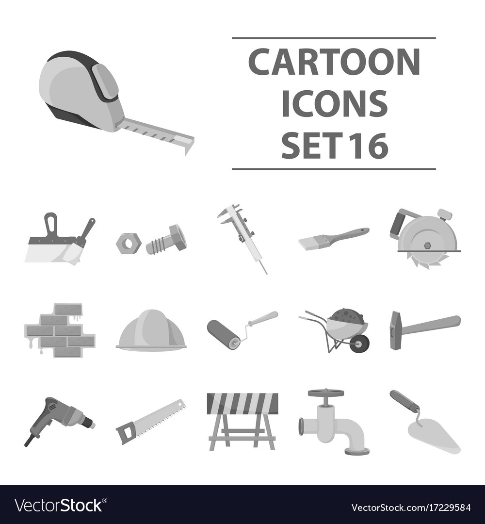 Build and repair set icons in monochrome style