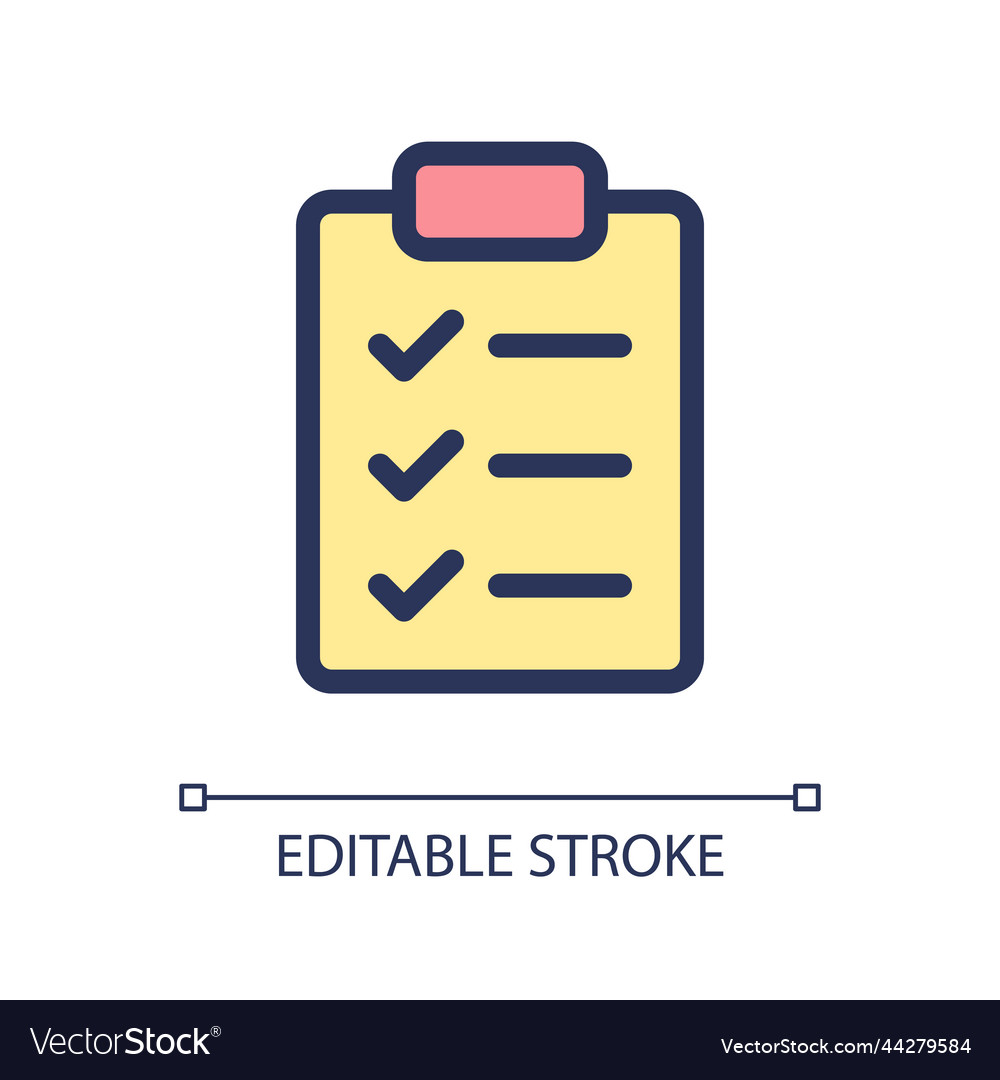 Checklist pixel perfect rgb color ui icon vector image Checklist pixel perfect rgb color ui icon
