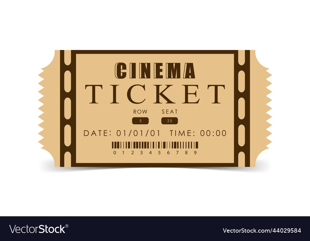 Cinema ticket template modern elegant ticket card Vector Image