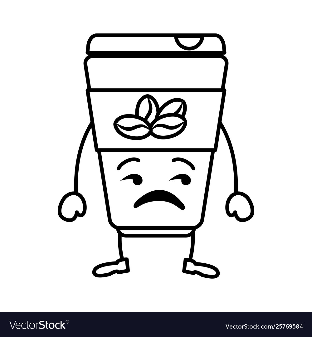 Coffee container kawaii character