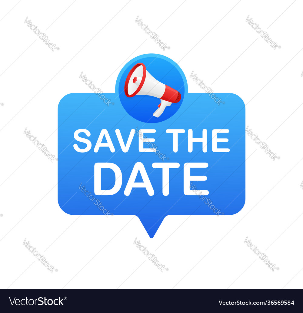 Flat icon with save date on white background vector image Flat icon with save date on white background
