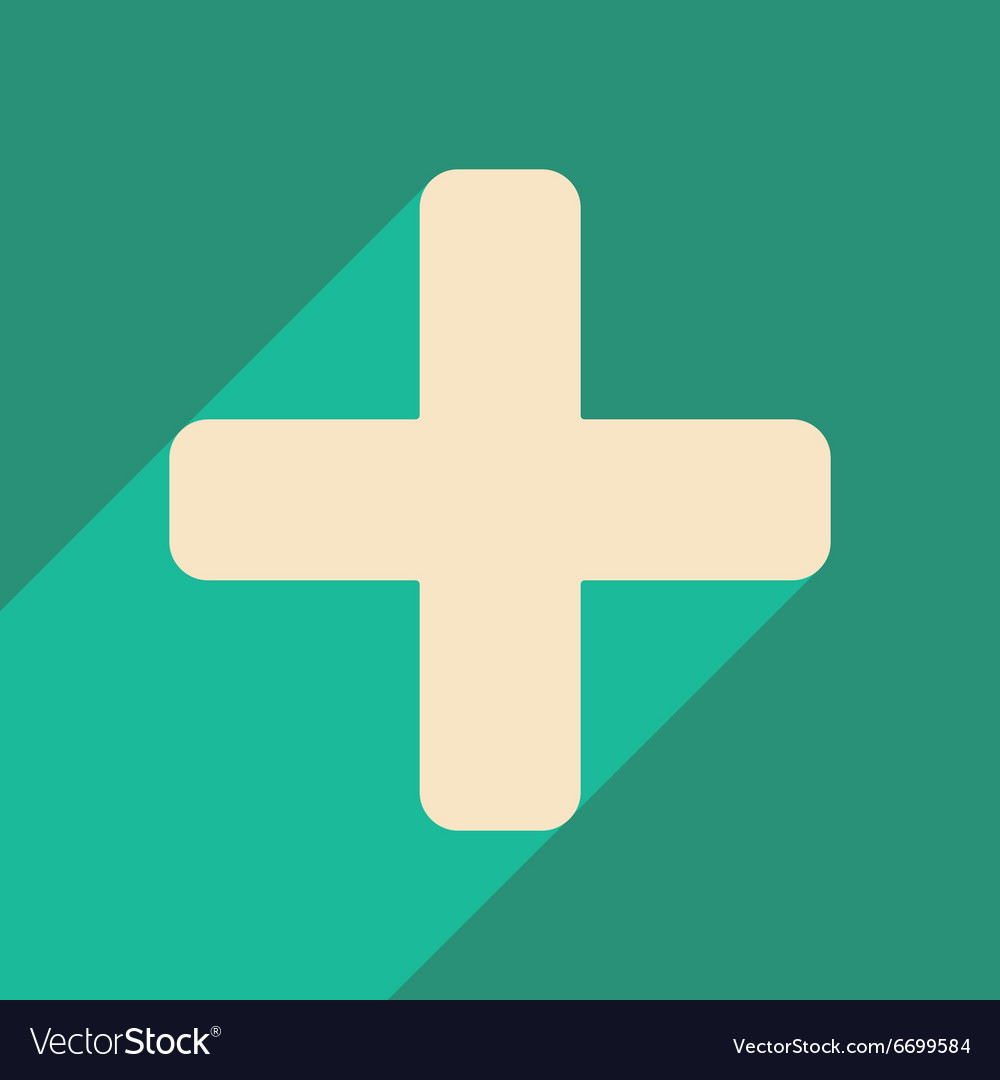 Flat with shadow icon and mobile application plus