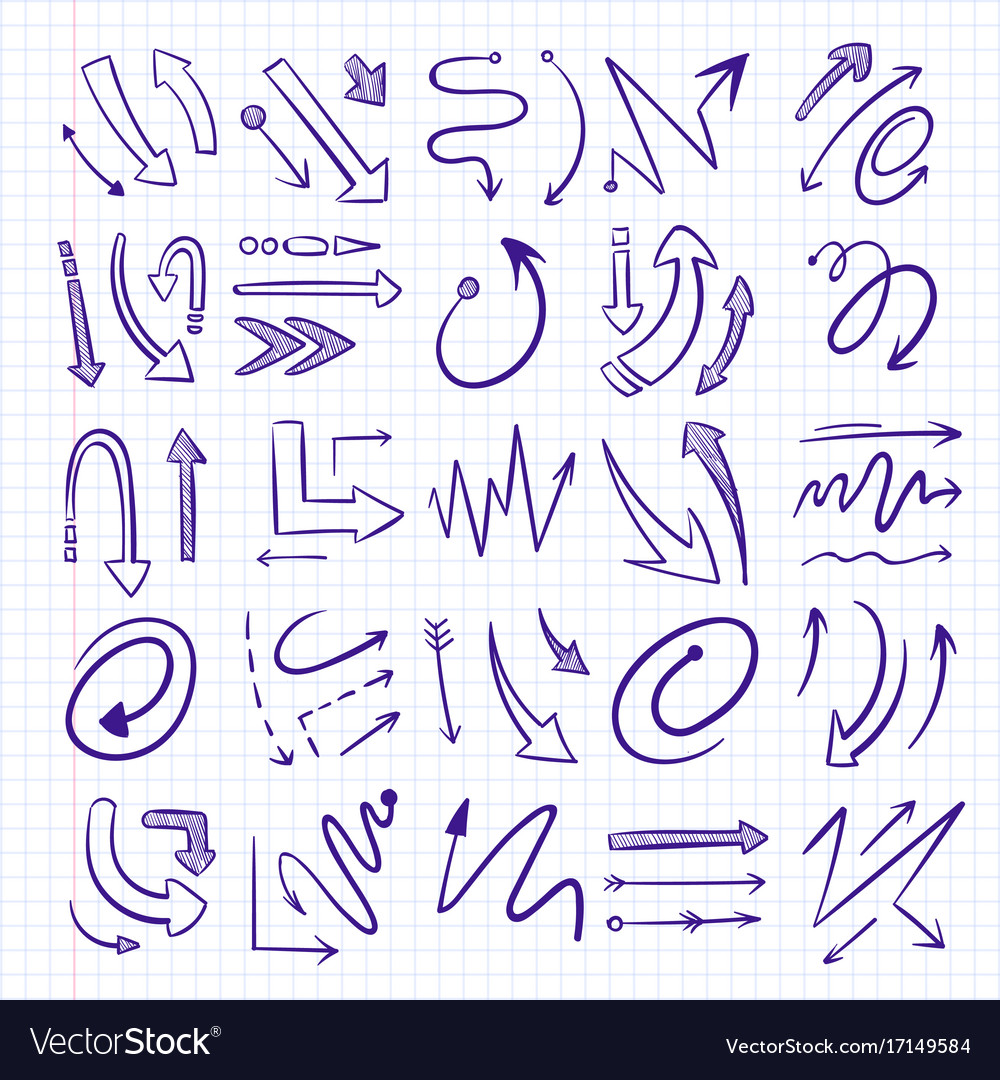 Hand drawn arrows set