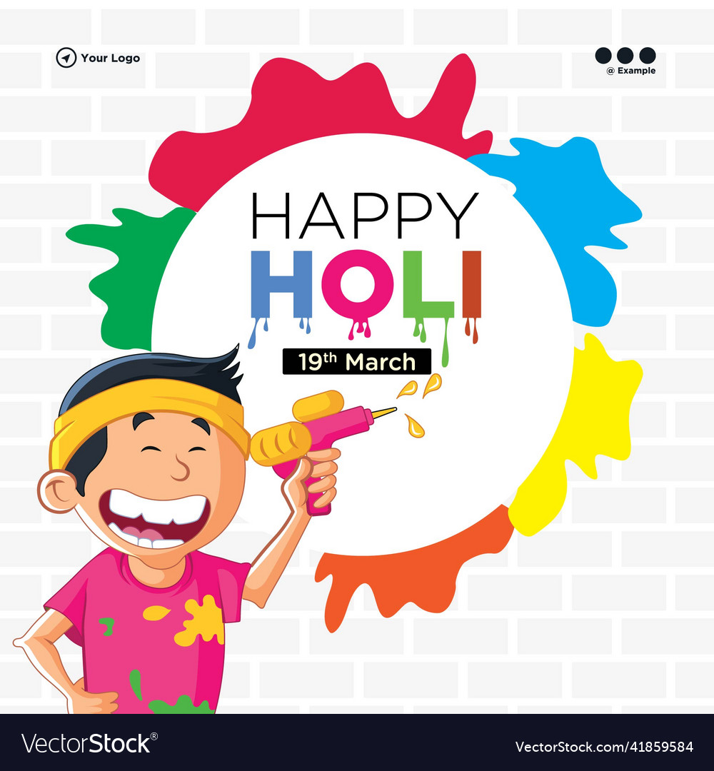 Happy holi banner design Royalty Free Vector Image