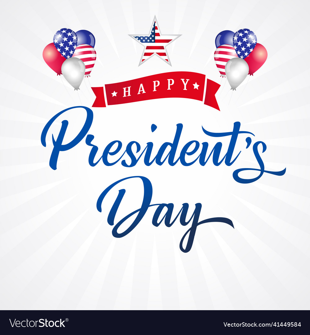 Happy presidents day usa lettering light stripes