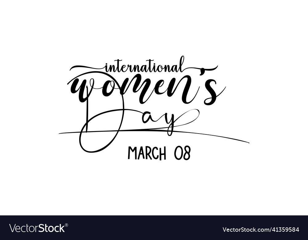 International womens day brush calligraphy style