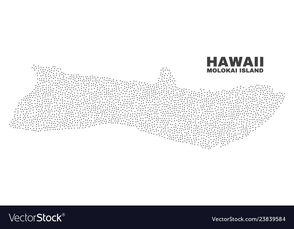 Molokai island map of dots