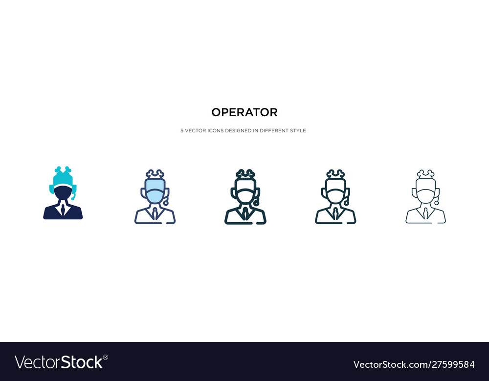Operator icon in different style two colored