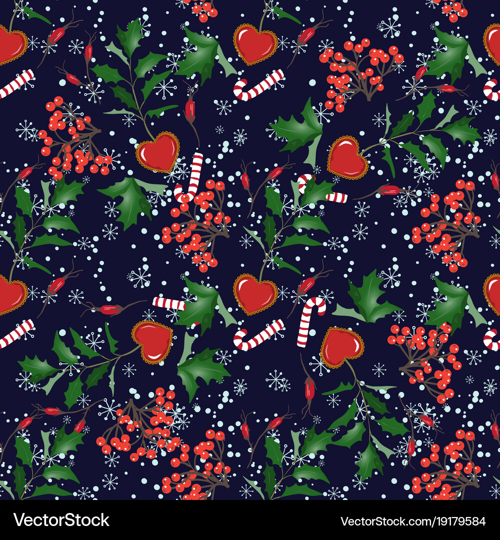 Seamless pattern with christmas elements Vector Image