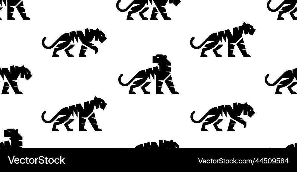 Seamless pattern with tigers Royalty Free Vector Image