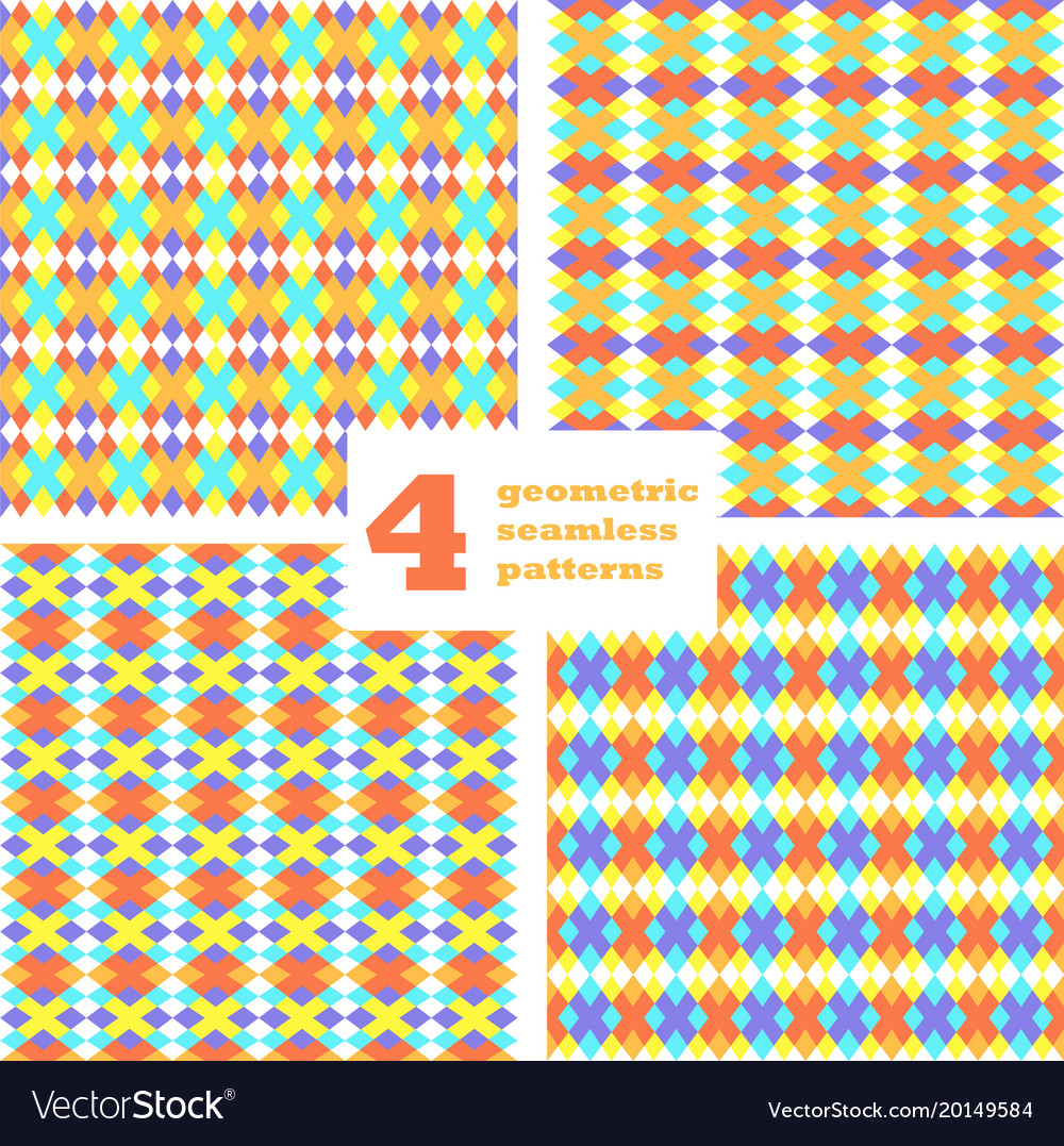 Set of geometric seamless pattern abstract