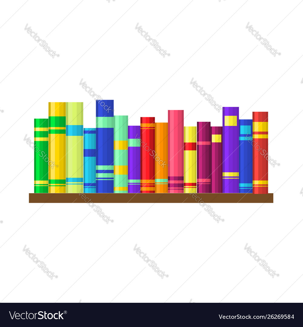 Shelf With Colorful Books Royalty Free Vector Image