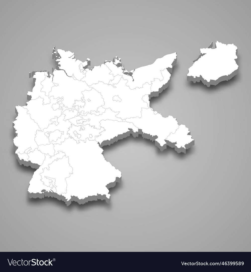 3d isometric map of weimar republic isolated Vector Image