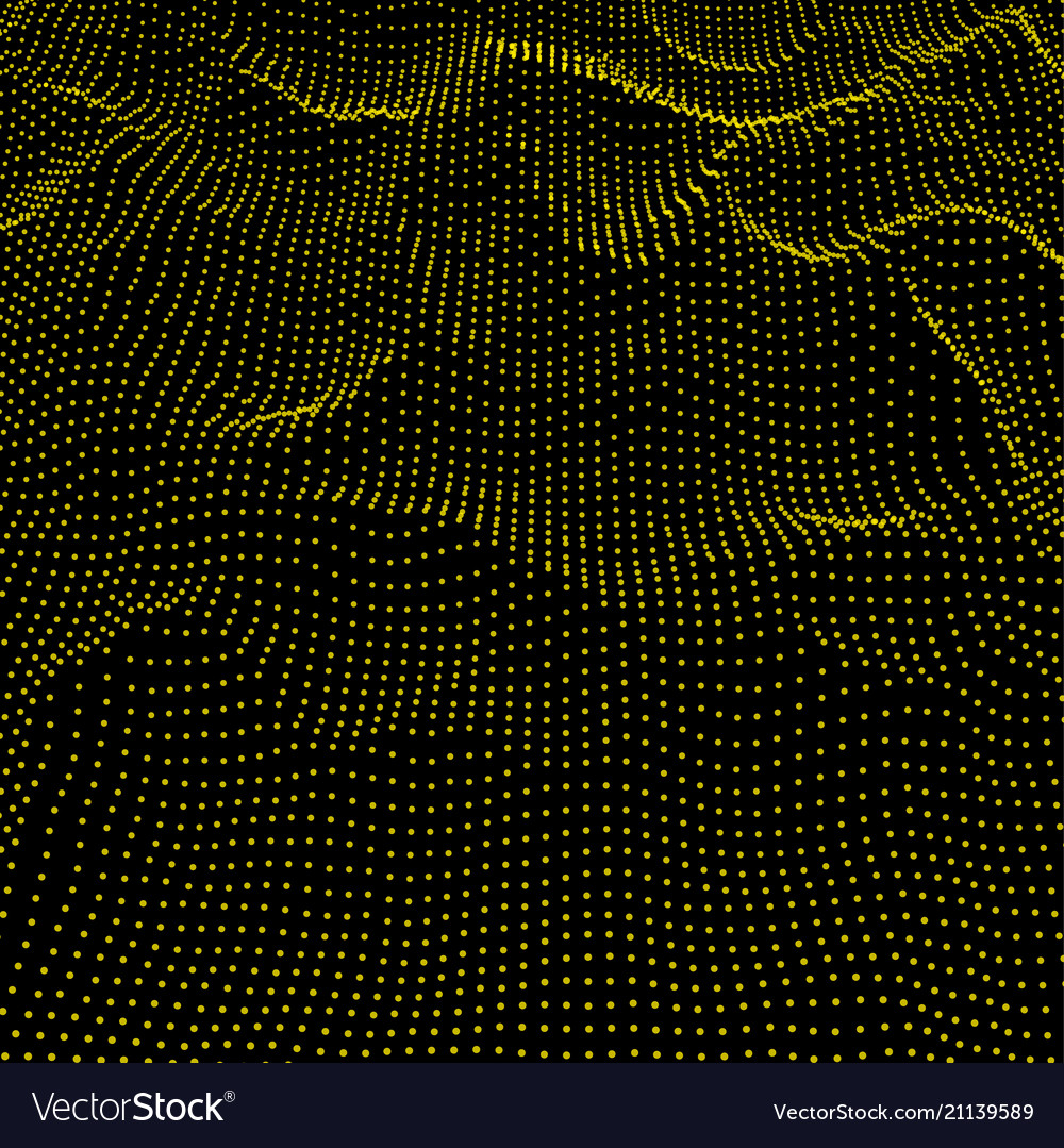Abstract digital wave grid consist of particles Vector Image Abstract digital wave grid consist of particles