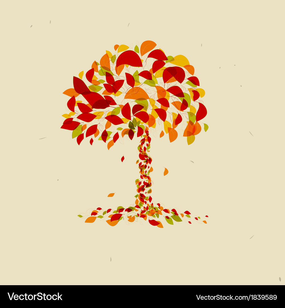 Abstract orange tree Royalty Free Vector Image