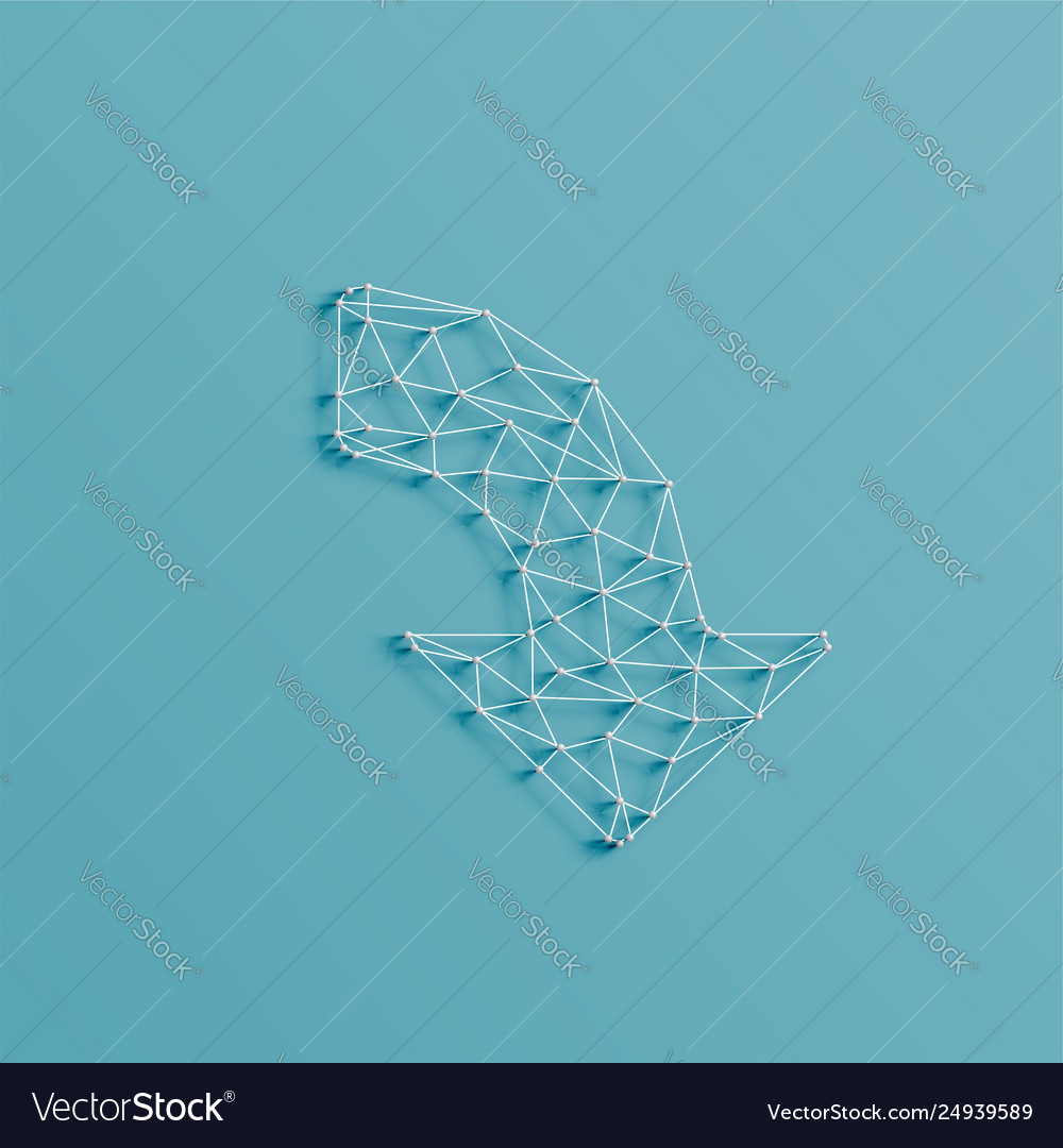 An arrow made lines and pins 3d realistic vector image An arrow made lines and pins 3d realistic