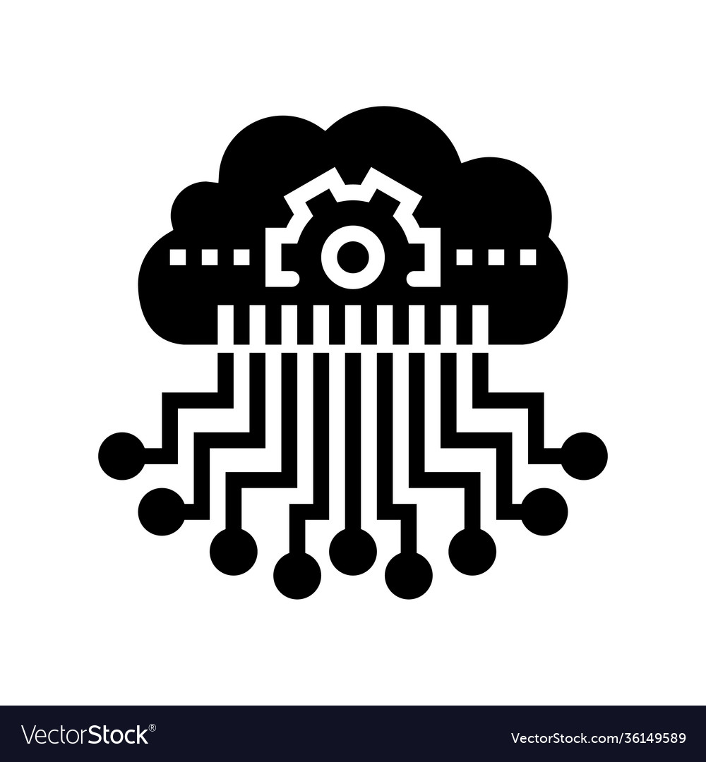 Cloud storage and working process neural network Vector Image Cloud storage and working process neural network